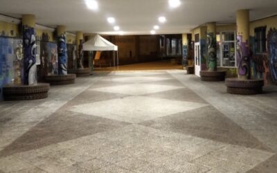 El Ayuntamiento de La Bañeza renueva el alumbrado del pasaje del Centro Cultural