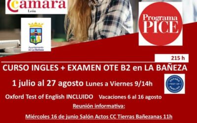 La Cámara de León y el Ayuntamiento bañezano siguen impulsando la formación a través de un curso de inglés