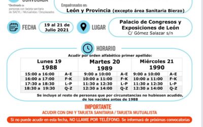 El Palacio de Congresos de León acoge a partir del lunes la vacunación de los nacidos entre 1988 y 1990