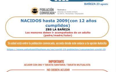 La Bañeza abre el sistema de autocita para vacunar el lunes a los mayores de 12 años