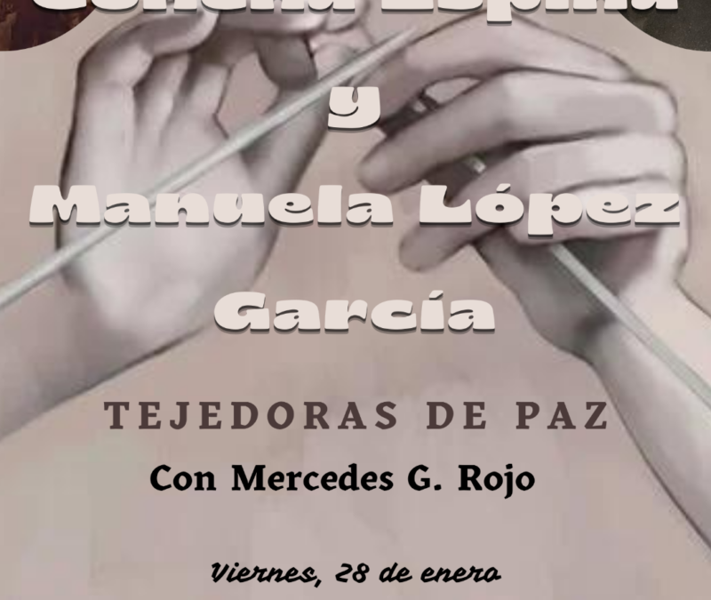 Concha Espina y Manuela López García, en la Biblioteca de Veguellina de Órbigo