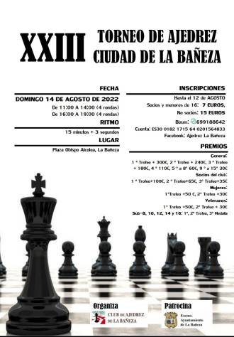 La Bañeza se prepara para la edición XXIII del Torneo de Ajedrez