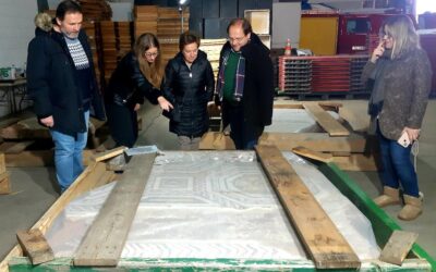 Concluye con éxito la primera fase de la restauración de la exedra del mosaico de las Hilas y las Ninfas
