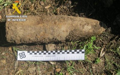 La Guardia Civil destruye un proyectil de artillería en Viforcos utilizado en la Guerra Civil
