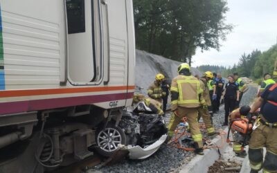 Un joven de La Bañeza, herido grave en el accidente de tren de Recimil, en la provincia de Lugo