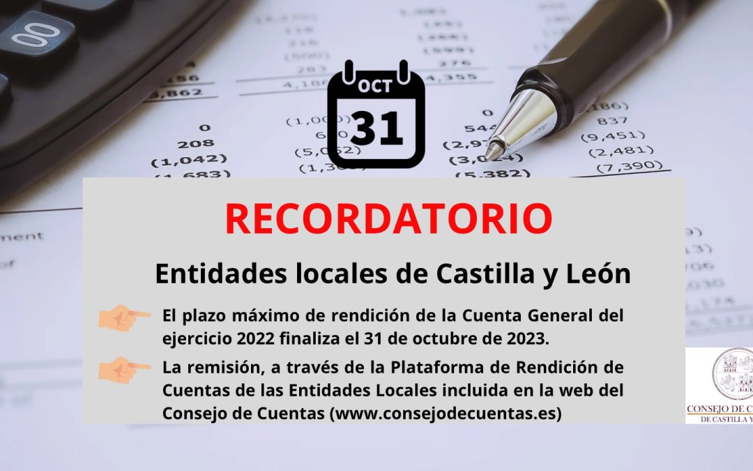 Los ayuntamientos tienen hasta el 31 de octubre para presentar la cuenta general de 2022
