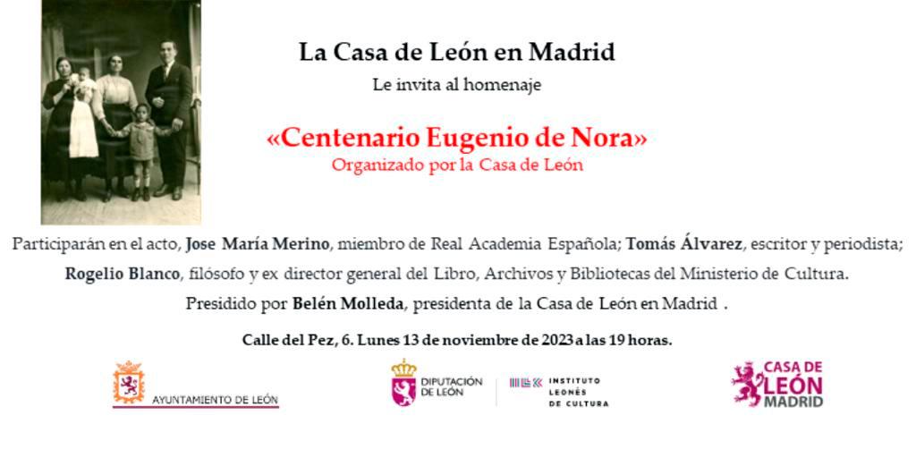 Conmemoración del Centenario del escritor cepedano Eugenio de Nora en Madrid