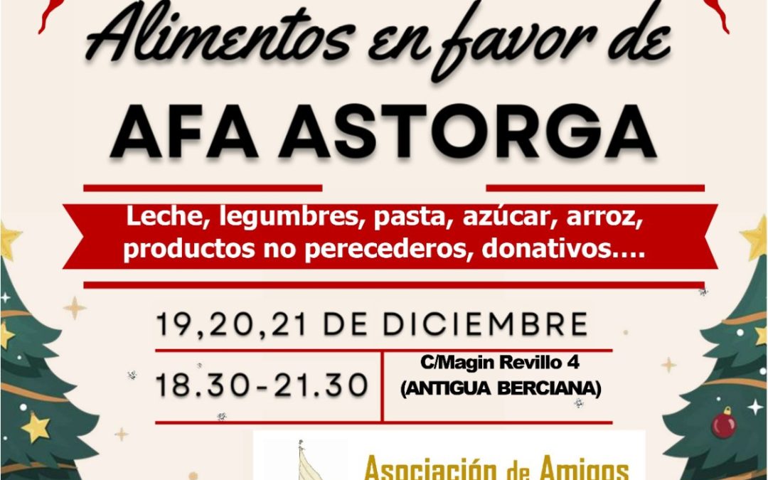 La Asociación de Amigos del Pendón de San Pedro de Rectivía recoge alimentos a favor de AFA Astorga