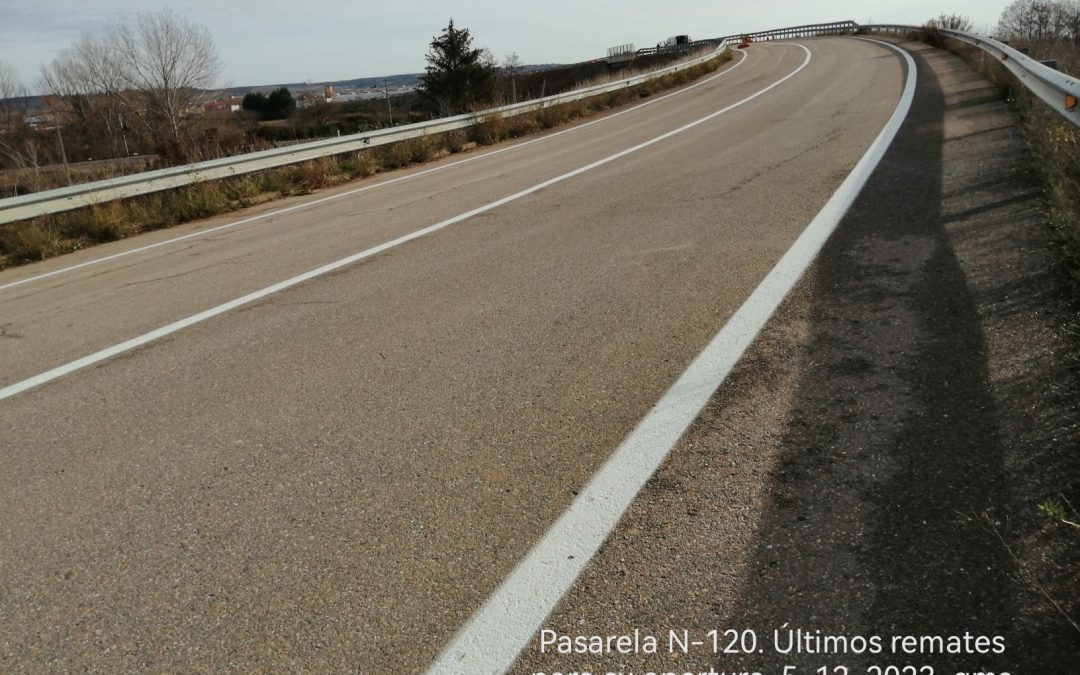 La pasarela de la N120 que une Astorga y San Justo se reabre tras diez meses de obras
