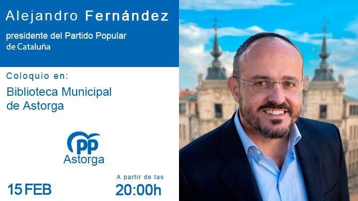 El presidente del PP catalán, Alejandro Fernández, participará en un coloquio en Astorga el 15 de febrero