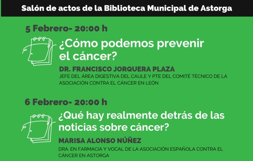 Astorga propone un ciclo de conferencias sobre el cáncer