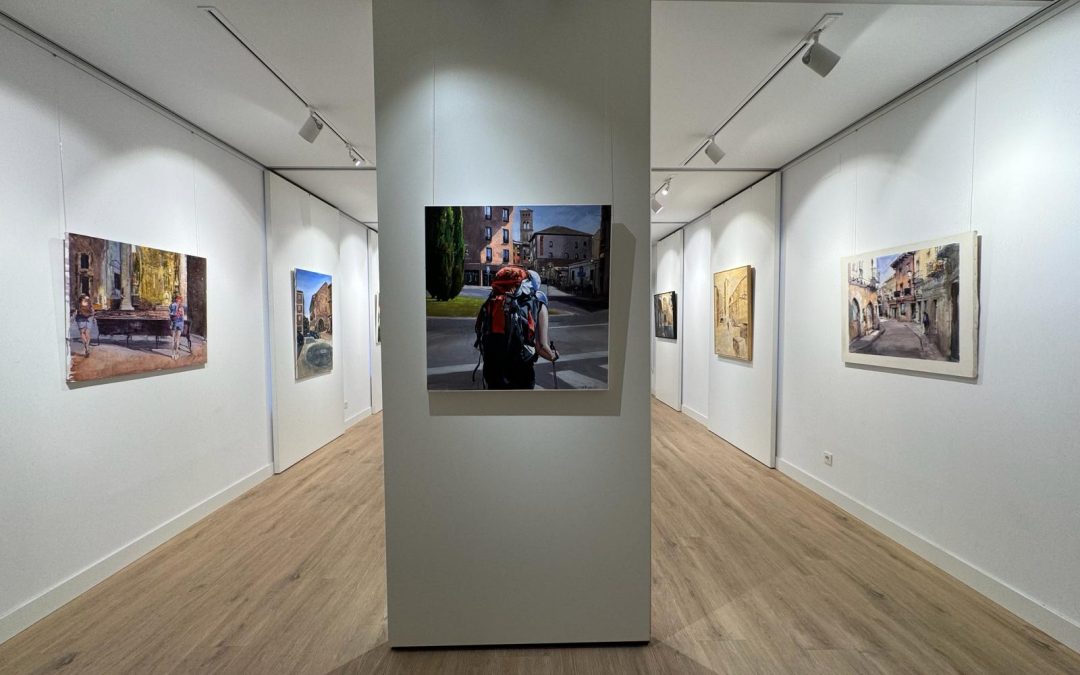 La Biblioteca acoge una exposición de pintura rápida sobre el Camino de Santiago