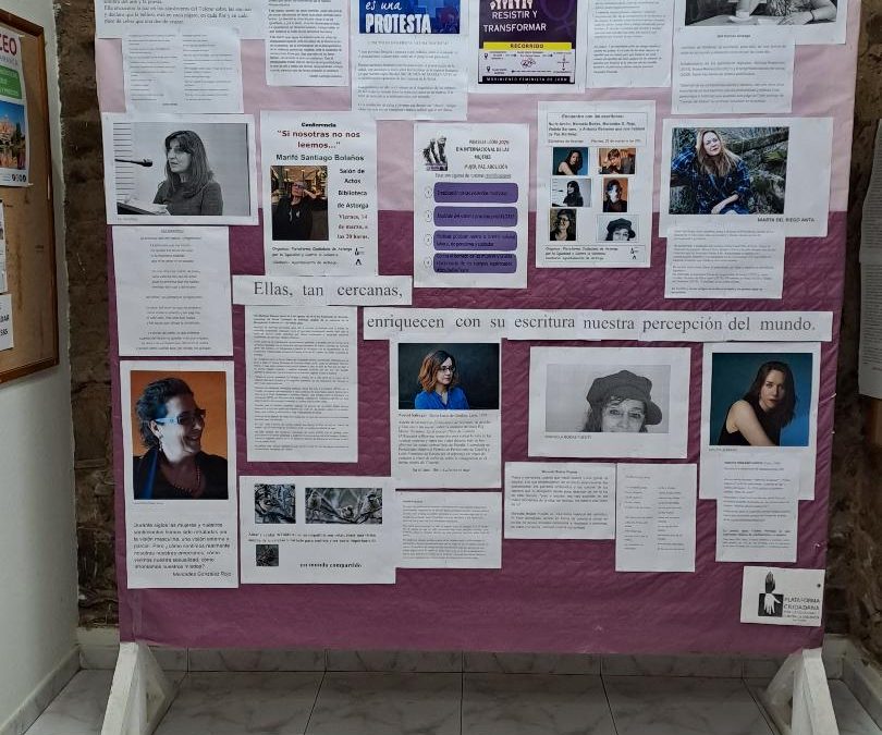 Las mujeres escritoras protagonizan los actos del 8M que organiza la Plataforma de Igualdad