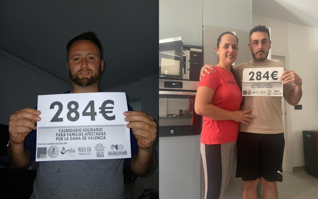 Marta Río entrega los 568 euros recaudados de sus calendarios solidarios a familias afectadas por la DANA