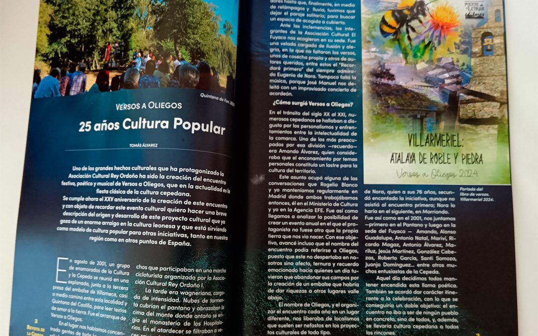 La edición de verano de la Revista de La Cepeda recuerda el XXV aniversario de Versos a Oliegos