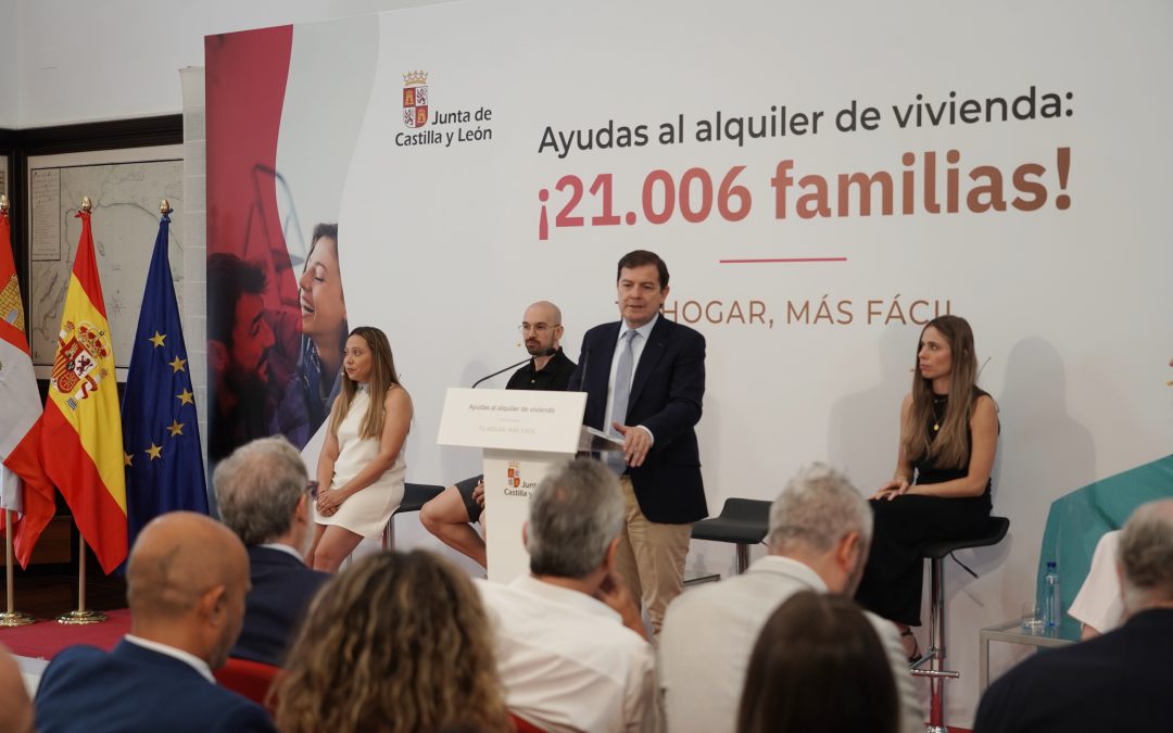Mañueco destaca el récord histórico de beneficiarios de las ayudas al alquiler en Castilla y León, que superan las 4.220 familias en la provincia de León