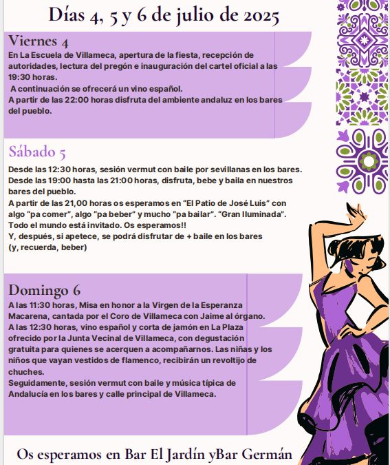 Fiesta andaluza en honor a la Virgen de la Esperanza Macarena en Villameca