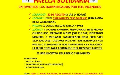 Una paellada solidaria en Priaranza de la Valduerna recaudará fondos para los afectados por los incendios