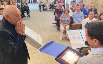 Homenaje al párroco D. Manuel Movilla Torío en la Fiesta de la Carballeda de este año
