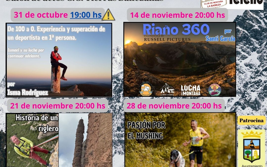 Cuatro ponencias de primer nivel conforman las XXIV Jornadas Audiovisuales de Montaña del Club Teleno