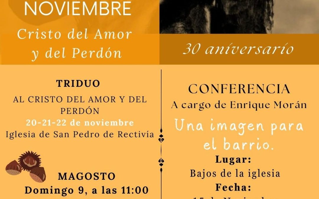 La Parroquia de San Pedro de Rectivía entra en noviembre celebrando un magosto y el triduo en honor al Cristo del Amor y del Perdón