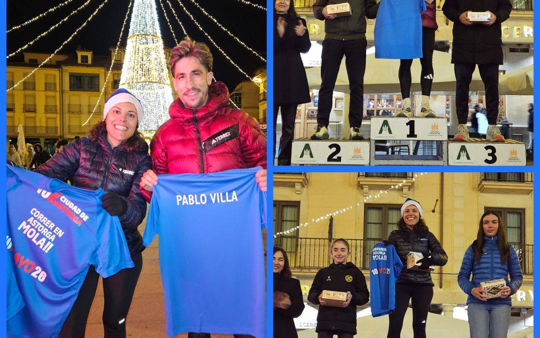 Pablo Villa y María González se coronan en la XI Carrera solidaria de Navidad de Astorga