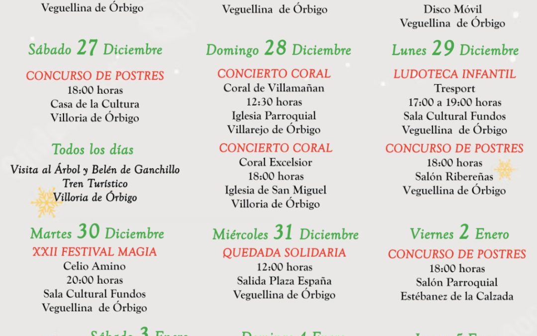 Villarejo de Órbigo despliega su programación navideña con música, magia y actividades familiares hasta Reyes