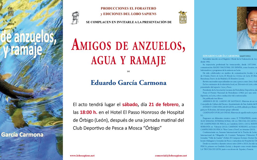 Hospital de Órbigo acoge una jornada de montaje de moscas y la presentación de un libro de pesca