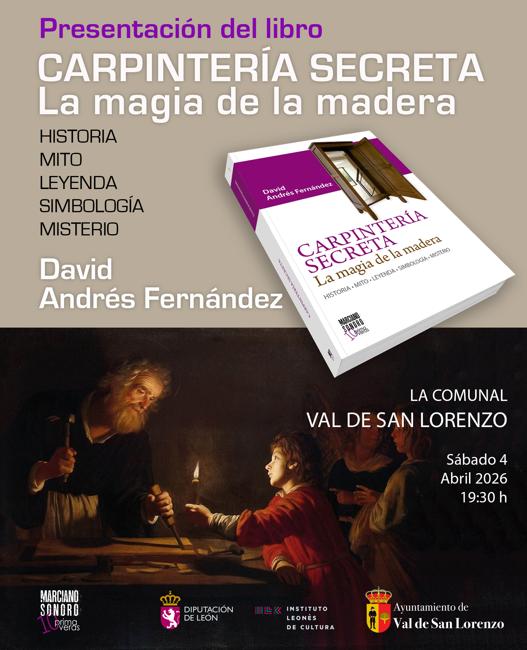 La Comunal reúne literatura y cultura universal en abril con un libro sobre la madera y una exposición sobre alfabetos