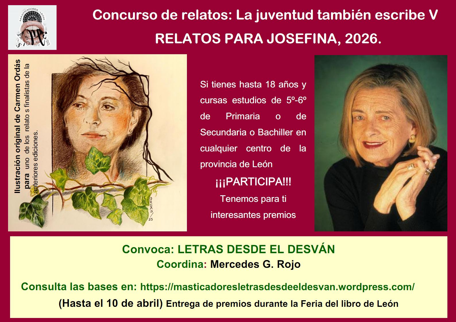Los jóvenes de León vuelven a escribir para Josefina Aldecoa: abierto el concurso de relatos con plazo hasta el 10 de abril