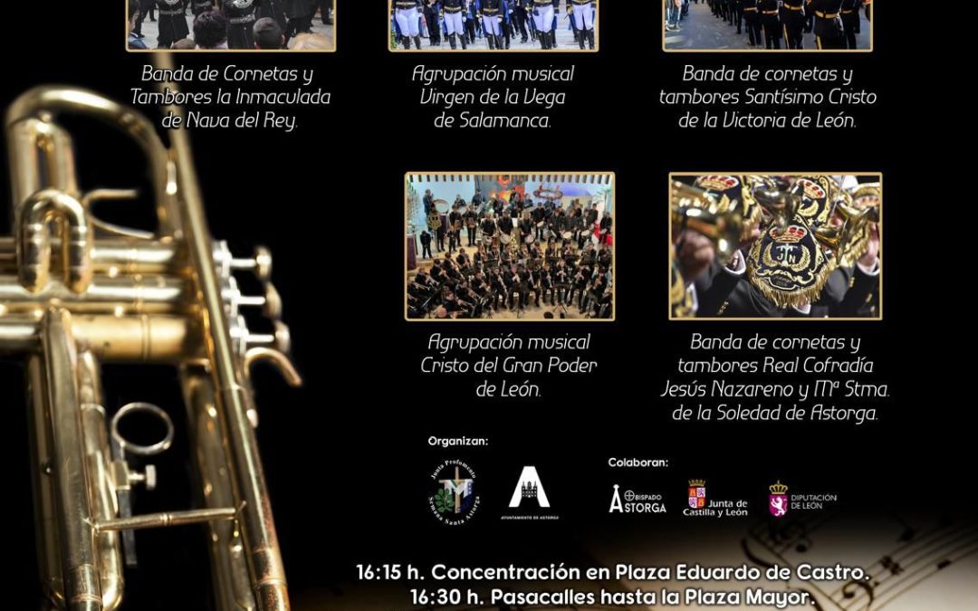 Cinco bandas participarán en el XXXI Certamen de Música de Semana Santa “Ciudad de Astorga”