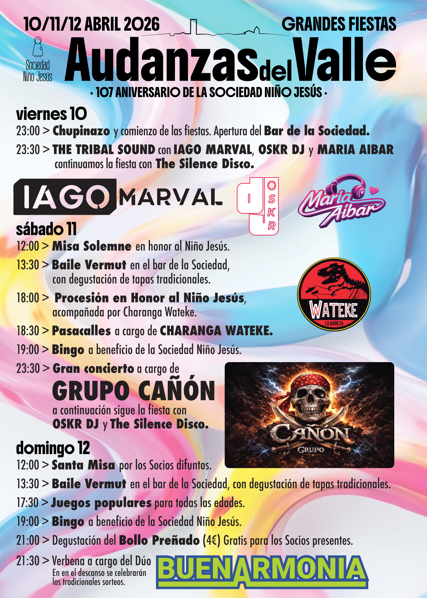 Audanzas del Valle encadena tres días de fiesta por el Niño Jesús con DJs, procesión y juegos en la calle