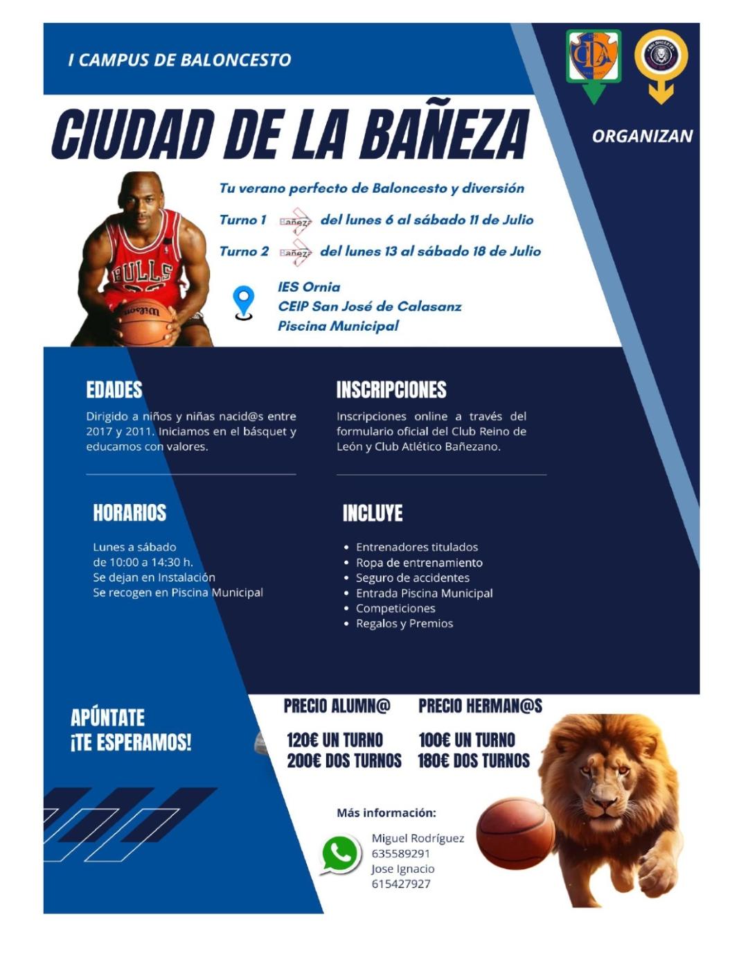 Primer Campus de Baloncesto ‘Ciudad de La Bañeza’ para los nacidos entre el 2017 y el 2011