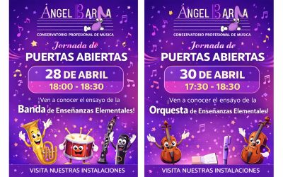 El conservatorio Ángel Barja abre sus puertas el 28 y 30 de abril para futuros alumnos de música