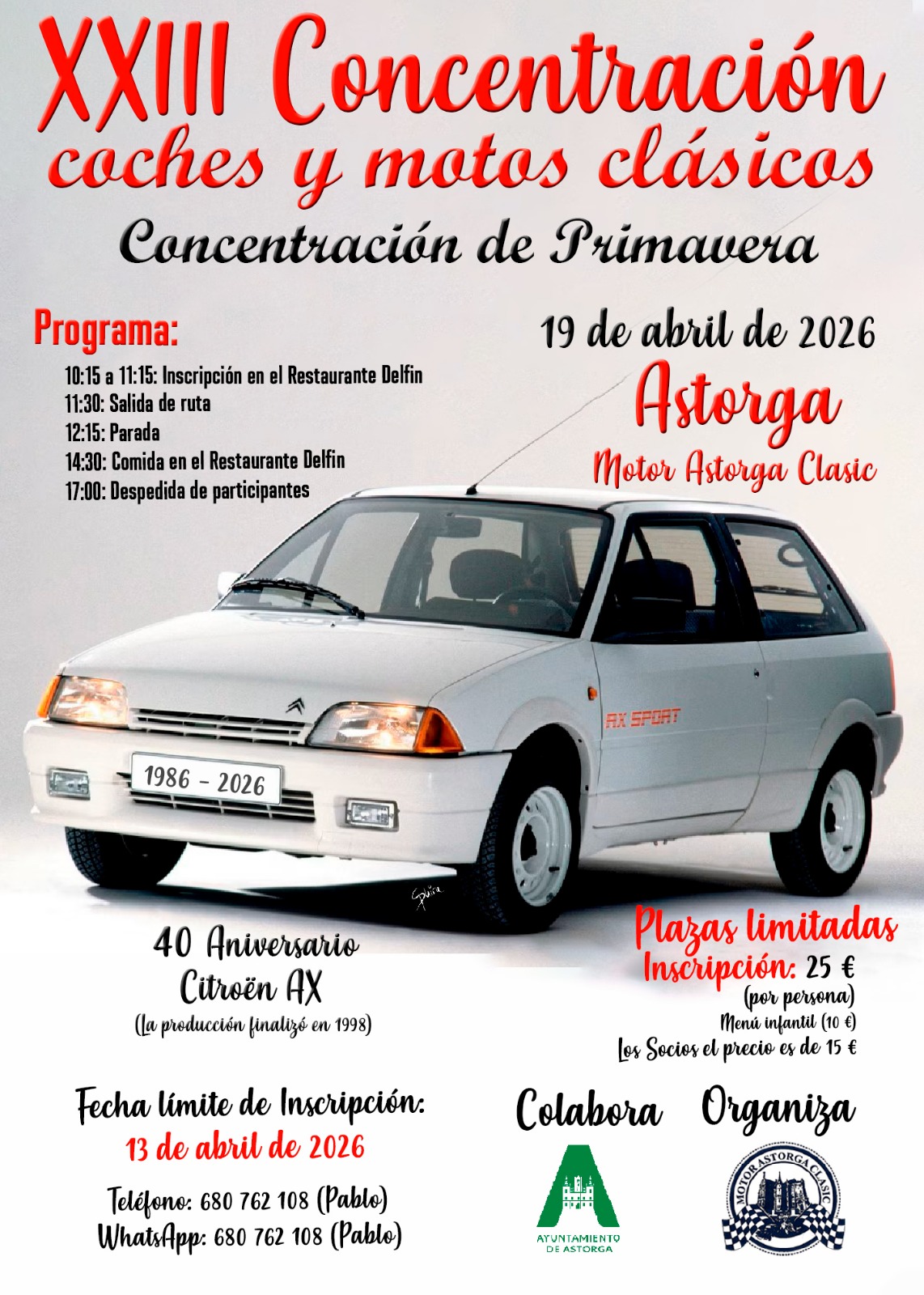 Astorga reúne a los clásicos del motor en una nueva concentración este sábado