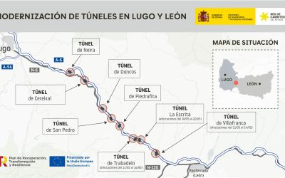 Transportes avanza con la ejecución de firmes en los túneles de Villafranca, Trabadelo y La Escrita de la A-6, en León