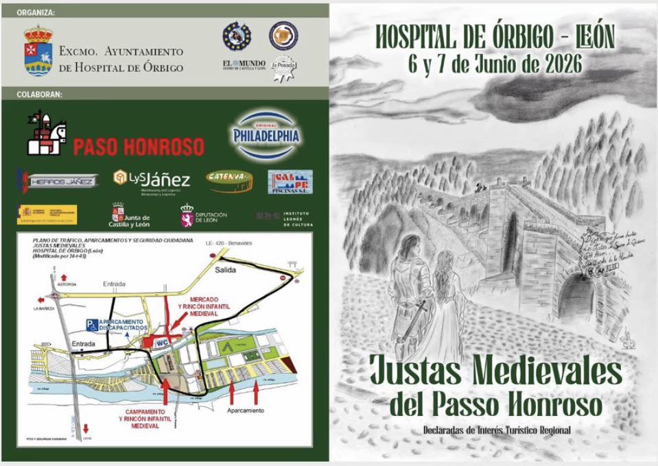 El puente de Hospital de Órbigo revive las lanzas, las antorchas y el espíritu del Passo Honroso