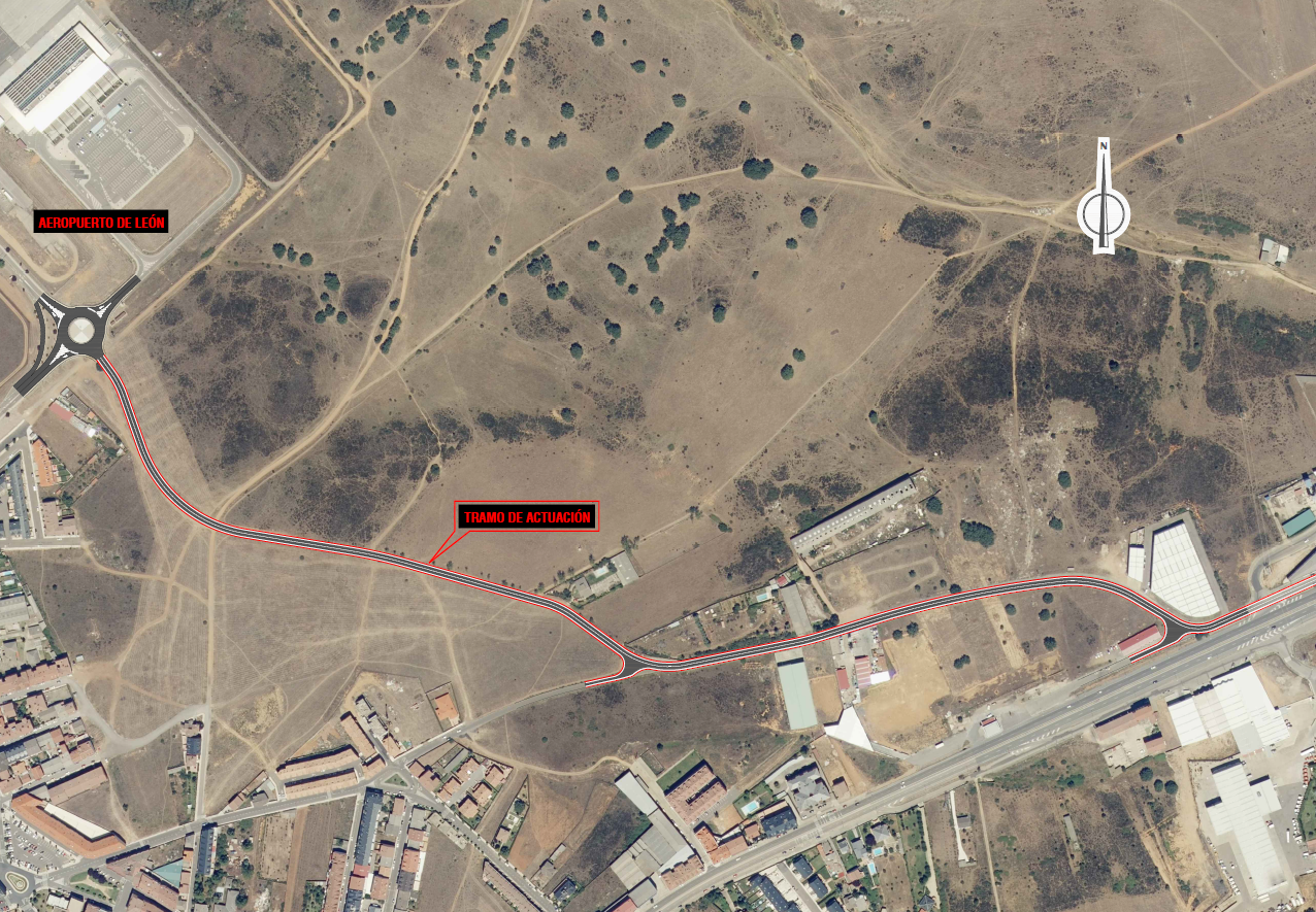 La Diputación de León lidera el impulso al Aeropuerto con el nuevo vial de acceso desde el Polígono de Trobajo
