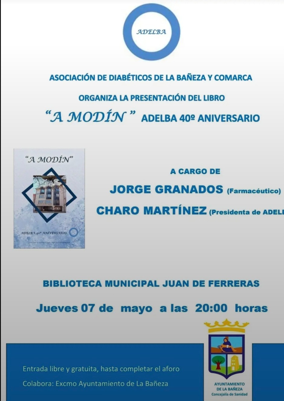 ADELBA presenta el libro “A modín” para conmemorar sus 40 años de apoyo y compromiso con las personas diabéticas