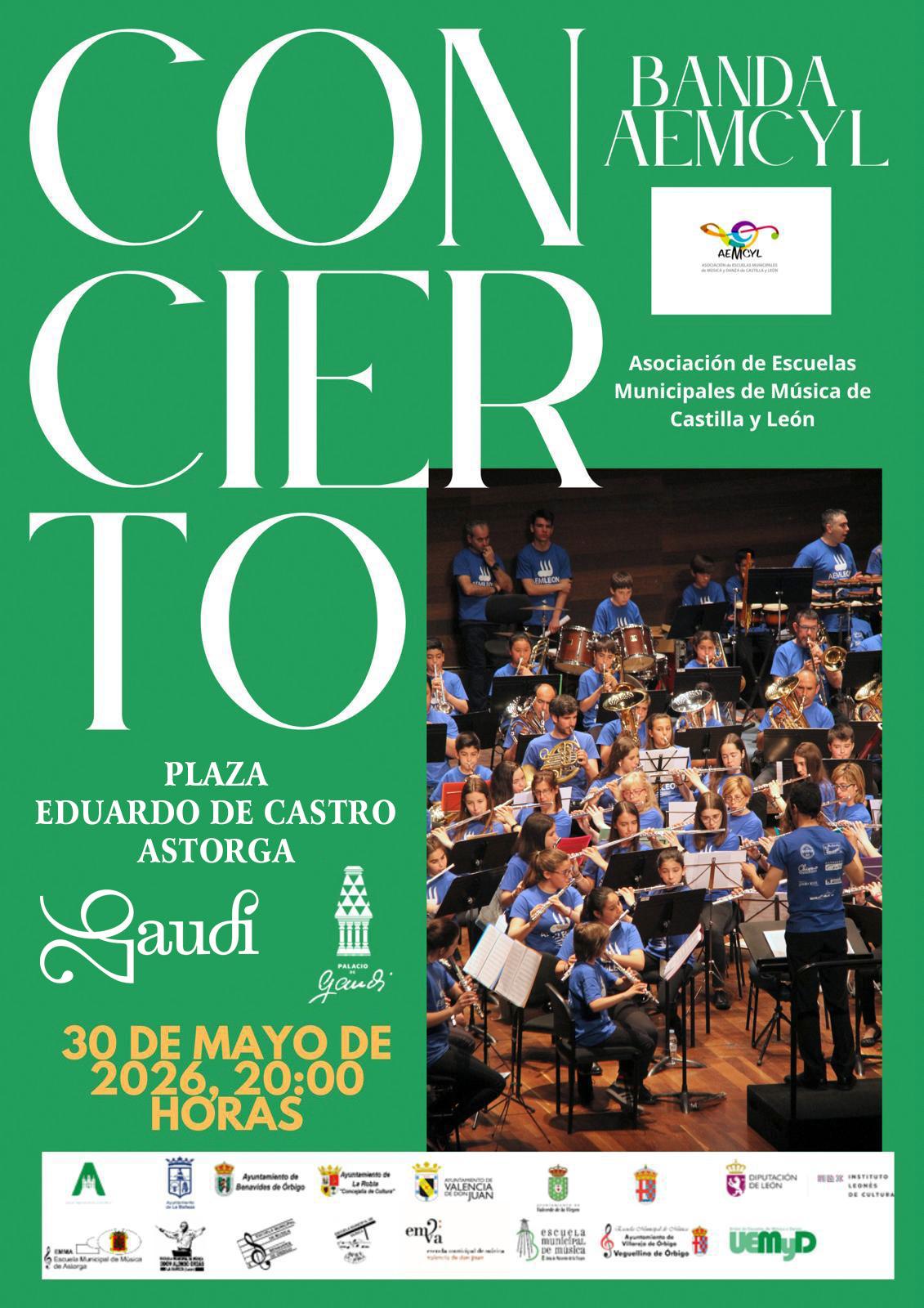 La Banda AEMCyL llevará la música del Año Gaudí a la plaza Eduardo de Castro