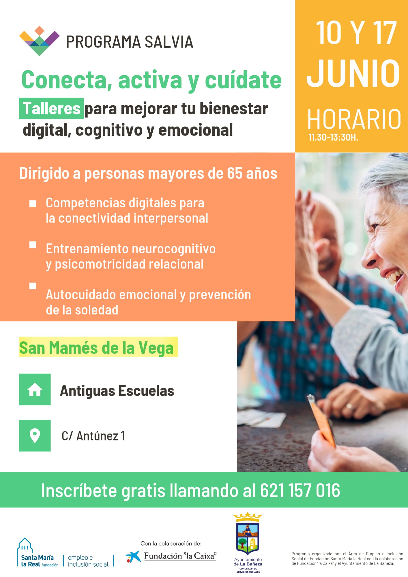 El Programa Salvia acerca a San Mamés de la Vega y Santiago de la Valduerna talleres de bienestar digital y emocional para mayores de 65 años