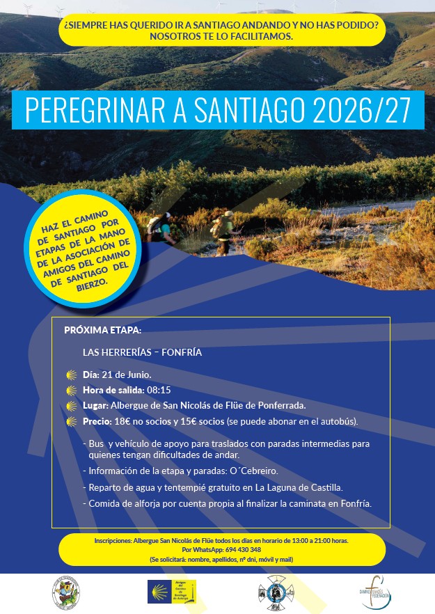 Los Amigos del Camino de Santiago afrontan su sexta etapa entre Las Herrerías y Fonfría