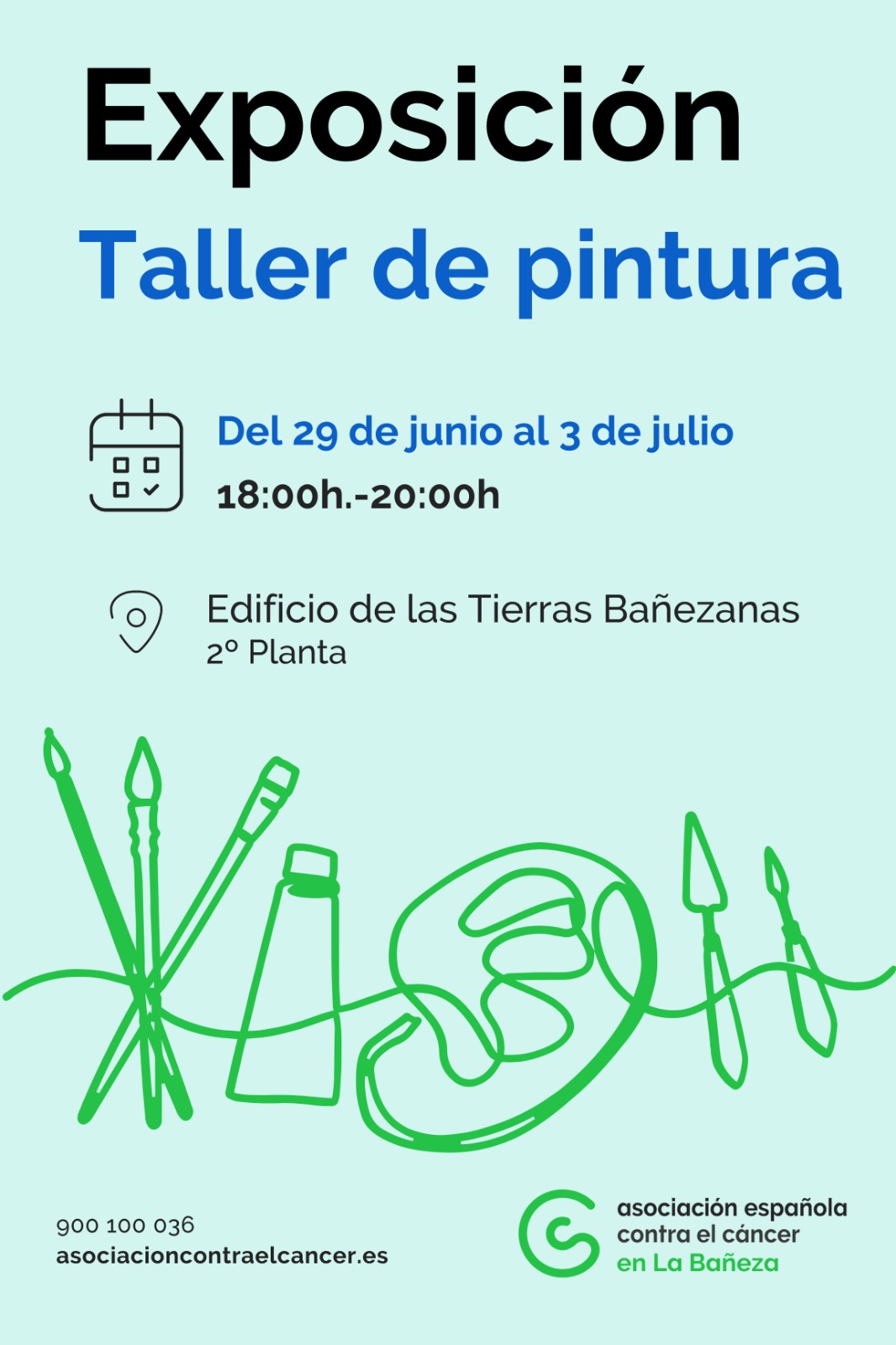 Dieciséis alumnos muestran en La Bañeza el trabajo realizado durante el curso de pintura de la AECC