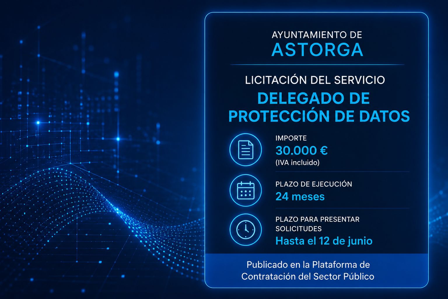 Astorga licita el servicio de Delegado de Protección de Datos por 30.000 euros