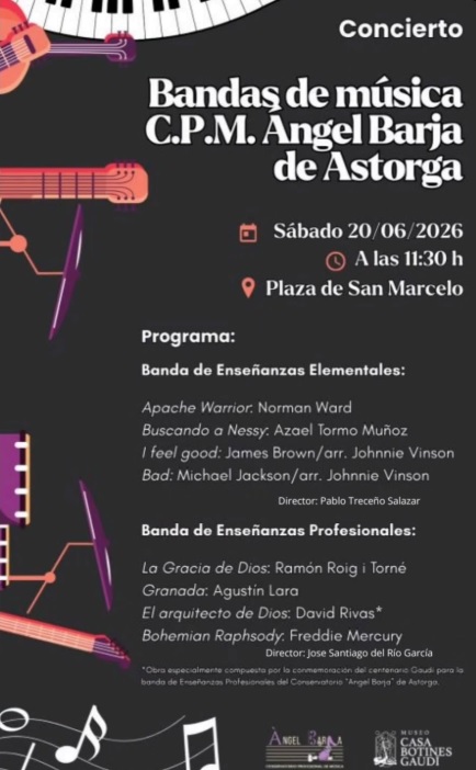 El Conservatorio Profesional de Música de Astorga ofrece el sábado en León un concierto dedicado a Gaudí