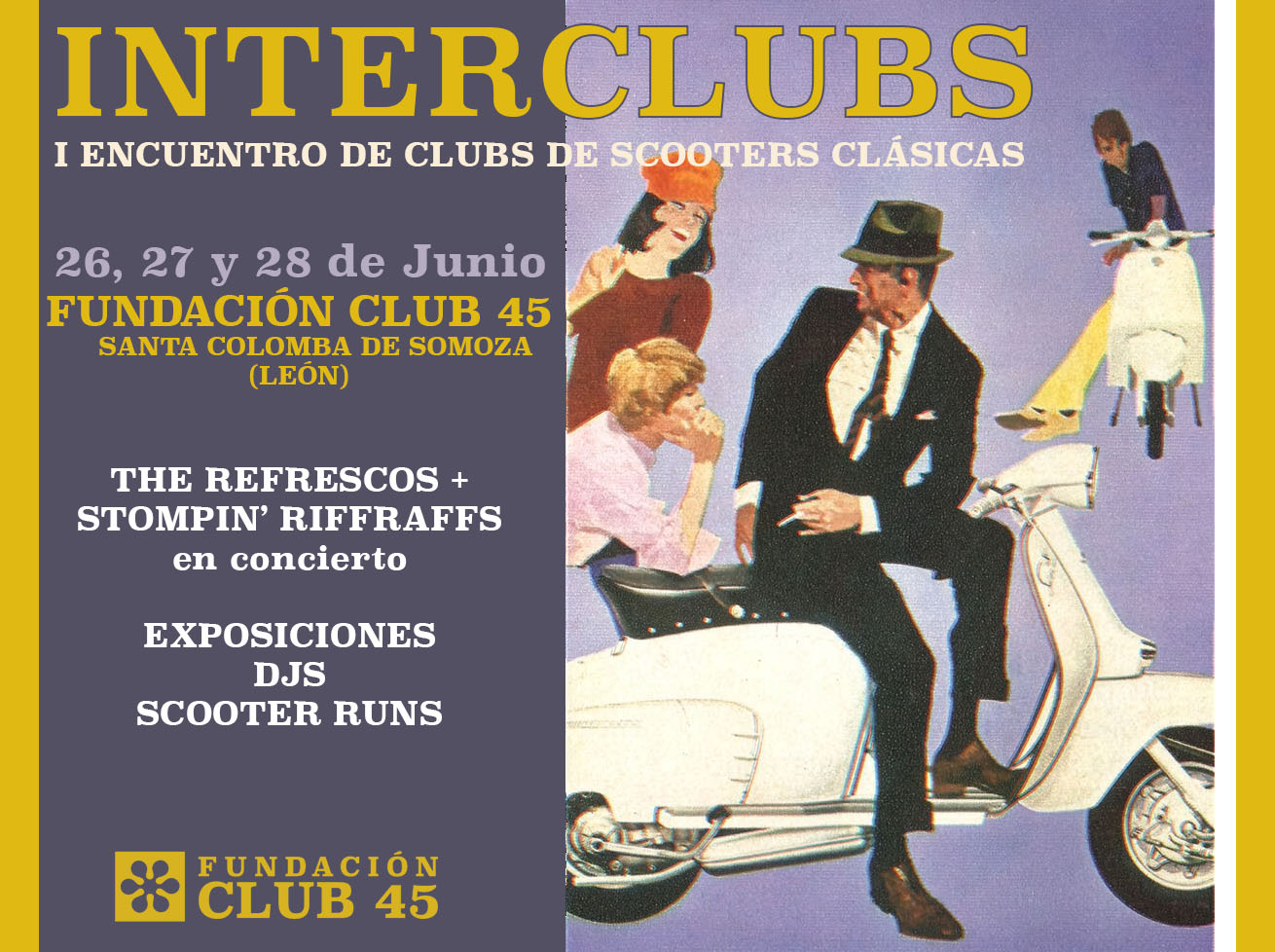 Las vespas toman la Maragatería: Santa Colomba reúne a aficionados de toda España con The Refrescos y una banda llegada desde Japón