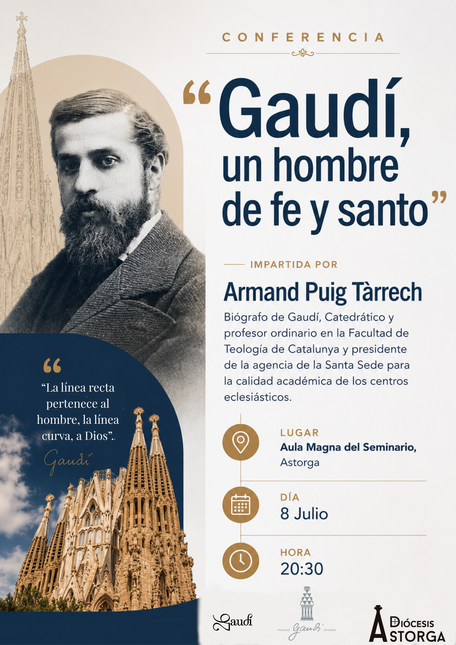 El Palacio de Gaudí organiza la conferencia «Gaudí un hombre de fe y santo»