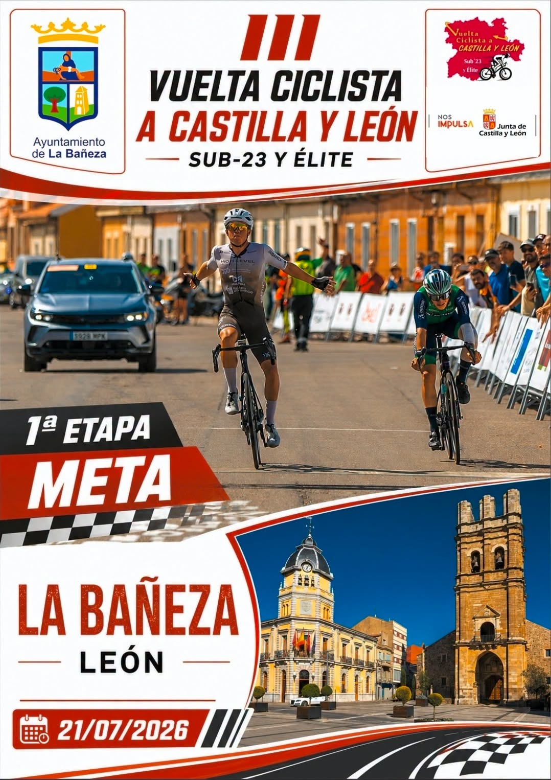 Los mejores ciclistas Sub-23 llegarán a La Bañeza tras completar la primera etapa de la Vuelta a Castilla y León
