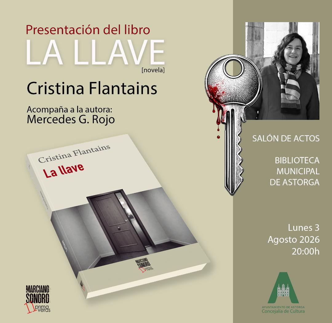 Cristina Flantains presenta en Astorga La llave, una novela sobre el peso del pasado, la violencia y el universo femenino