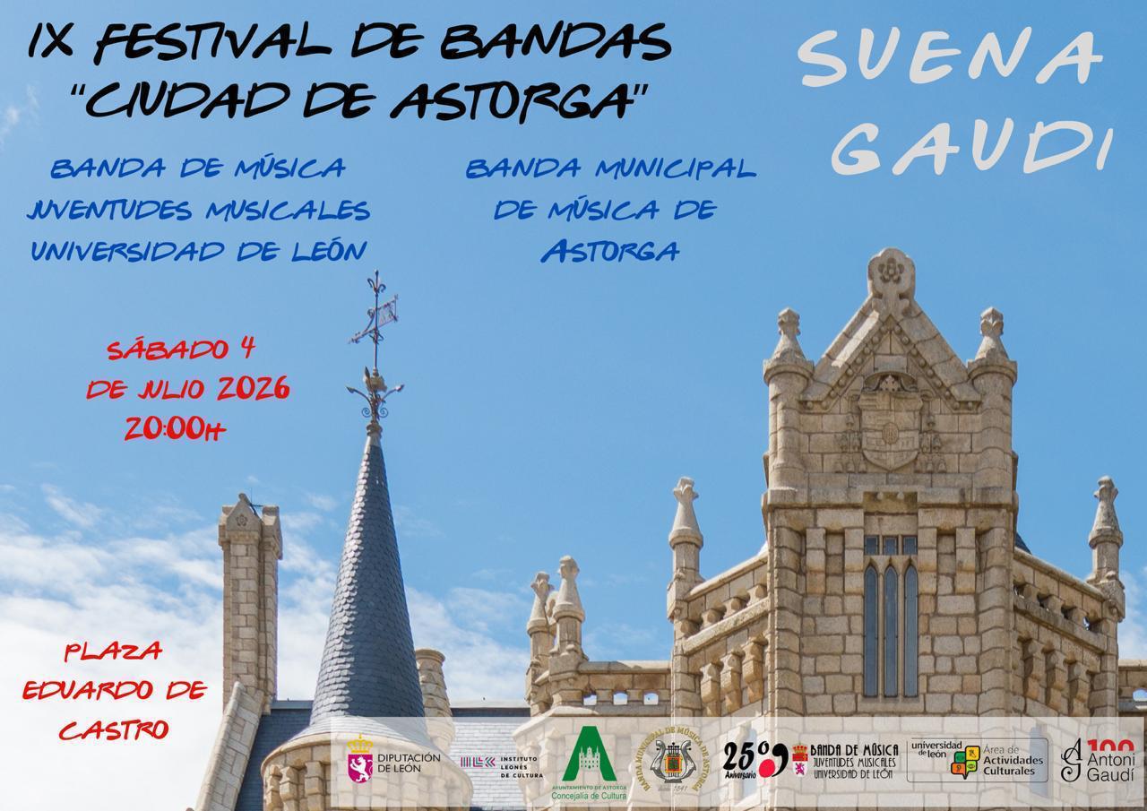 La música vuelve a sonar junto al Palacio Episcopal de Astorga con el IX Festival de Bandas